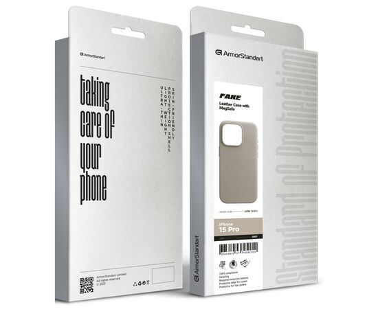 Чехол для мобильного телефона Armorstandart FAKE Leather Case Apple iPhone 15 Pro Grey (ARM76301), изображение 5