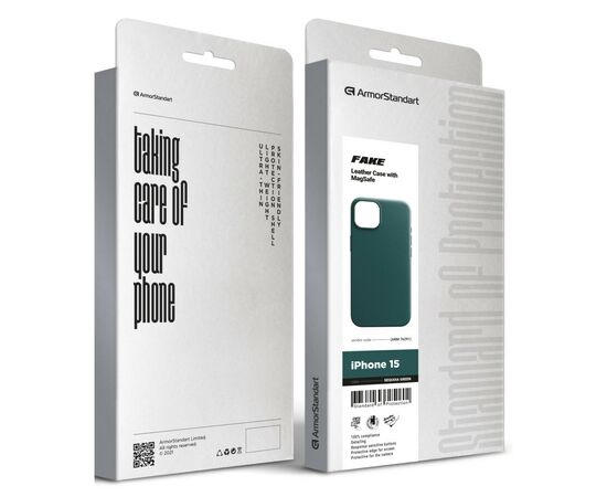 Чехол для мобильного телефона Armorstandart FAKE Leather Case Apple iPhone 15 Sequoia Green (ARM76291), изображение 5