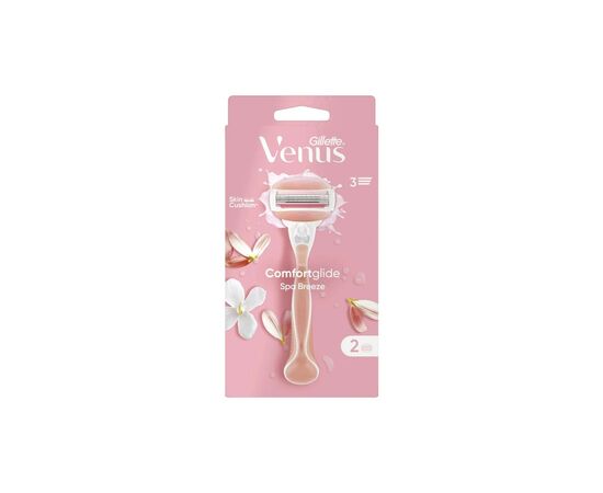 Бритва Gillette Venus Comfortglide Spa Breeze с 2 сменными картриджами (7702018322862), изображение 2 Бритва Gillette Venus Comfortglide Spa Breeze с 2 сменными картриджами (7702018322862), изображение 2