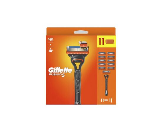 Бритва Gillette Fusion5 с 11 сменными картриджами (7702018425761), изображение 2 Бритва Gillette Fusion5 с 11 сменными картриджами (7702018425761), изображение 2