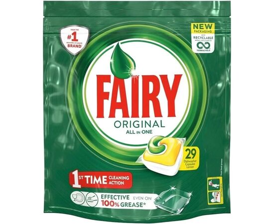 Таблетки для посудомийних машин Fairy Original All in One Lemon 29 шт. (8700216237314)