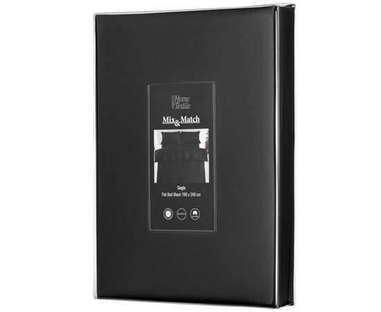 Простынь Ardesto Mix&Match Premium 100% хлопок, сатин черный 180х240 см (ART1824FSL), изображение 12 Простынь Ardesto Mix&Match Premium 100% хлопок, сатин черный 180х240 см (ART1824FSL), изображение 12