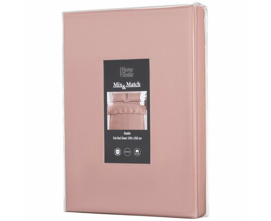 Простынь Ardesto Mix&Match Premium 100% хлопок, сатин розовый светлый 240х260 см (ART2426FSU), изображение 2