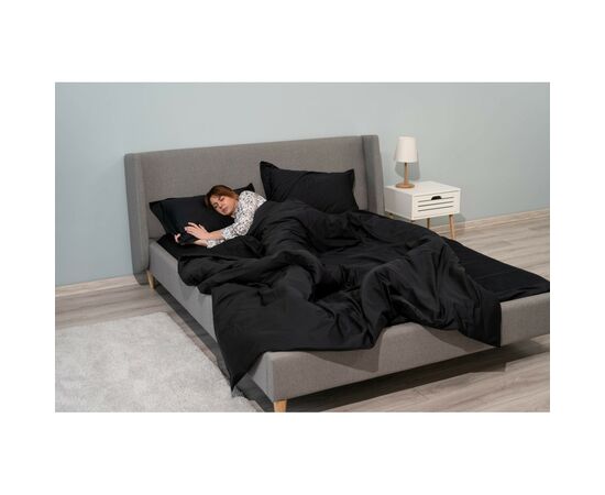 Простынь Ardesto Mix&Match Premium 100% хлопок, сатин черный 240х260 см (ART2426FSL), изображение 8