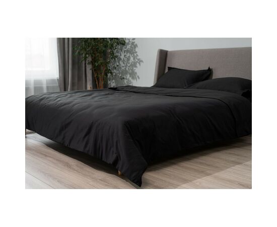 Простынь Ardesto на резинке Mix&Match Premium, 100% хлопок, сатин черный 160х200+30 см (ART1620FSL), изображение 7 Простынь Ardesto на резинке Mix&Match Premium, 100% хлопок, сатин черный 160х200+30 см (ART1620FSL), изображение 7