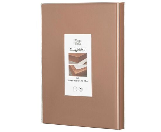 Простынь Ardesto на резинке Mix&Match, 100% хлопок, сатин коричневый 160х200+30 см (ART1620FSH), изображение 2 Простынь Ardesto на резинке Mix&Match, 100% хлопок, сатин коричневый 160х200+30 см (ART1620FSH), изображение 2