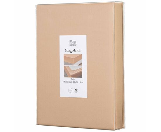 Простынь Ardesto на резинке Mix&Match, 100% хлопок, сатин бежевый 180х200+30 см (ART1820FSI), изображение 6 Простынь Ardesto на резинке Mix&Match, 100% хлопок, сатин бежевый 180х200+30 см (ART1820FSI), изображение 6