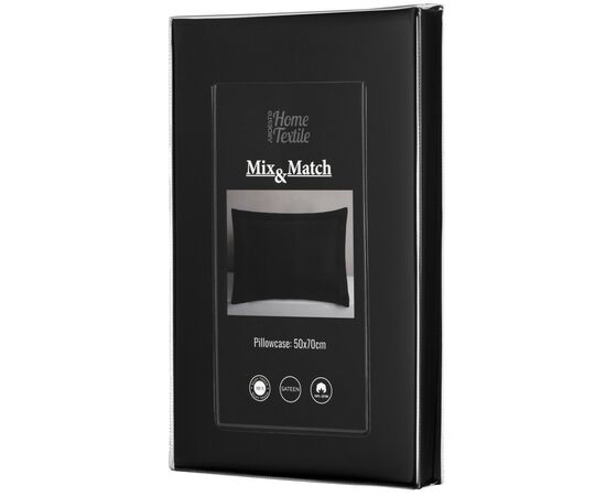 Наволочка Ardesto Mix&Match Premium 50х70+5см 100% хлопок, черный сатин (ART5070PCL), изображение 12 Наволочка Ardesto Mix&Match Premium 50х70+5см 100% хлопок, черный сатин (ART5070PCL), изображение 12