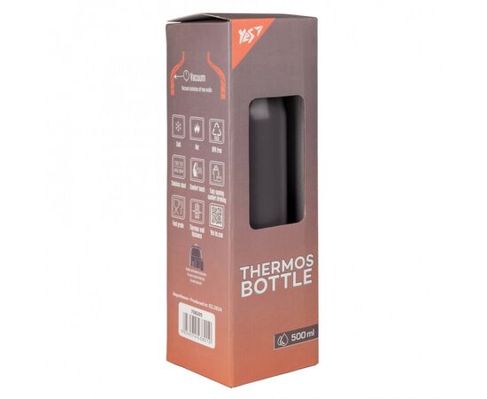 Поильник-непроливайка Yes Термос Fusion 500 мл серый (708205), изображение 6 Поильник-непроливайка Yes Термос Fusion 500 мл серый (708205), изображение 6