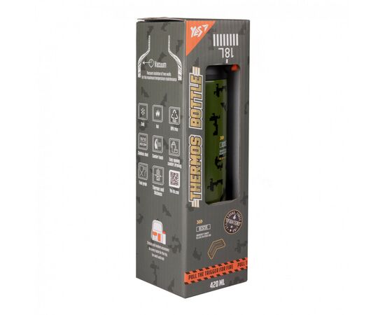 Поильник-непроливайка Yes Термос Military 420 мл (708202), изображение 6 Поильник-непроливайка Yes Термос Military 420 мл (708202), изображение 6