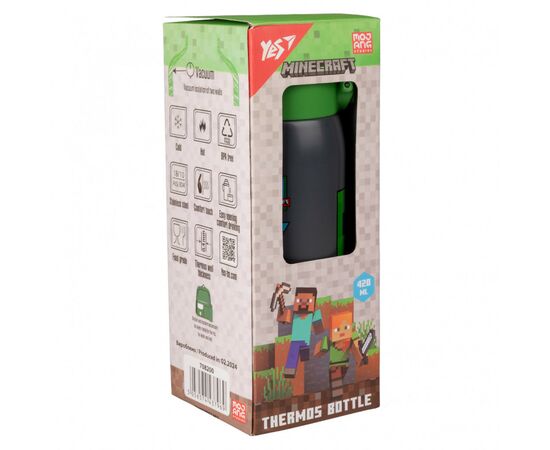 Поїльник-непроливайка Yes Термос Minecraft 420 мл (708200), зображення 6 Поїльник-непроливайка Yes Термос Minecraft 420 мл (708200), зображення 6