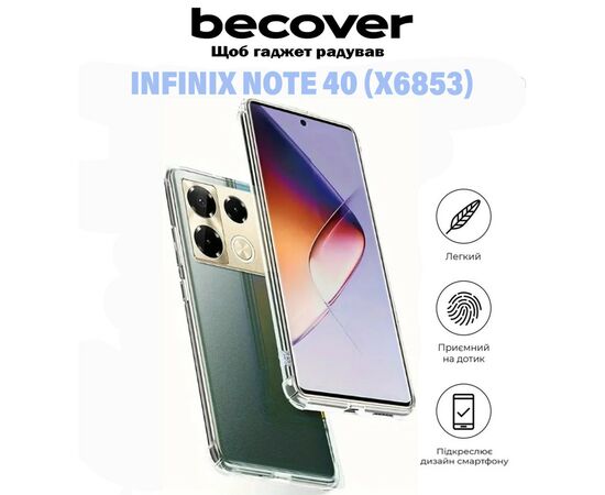 Чехол для мобильного телефона BeCover Anti-Shock Infinix Note 40 (X6853) Clear (711170), изображение 5