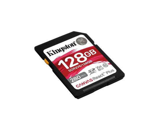 Карта памяти Kingston 128GB SDXC class 10 UHS-II U3 Canvas React Plus (SDR2V6/128GB), изображение 2 Карта памяти Kingston 128GB SDXC class 10 UHS-II U3 Canvas React Plus (SDR2V6/128GB), изображение 2