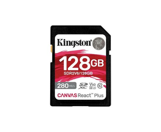 Карта памяти Kingston 128GB SDXC class 10 UHS-II U3 Canvas React Plus (SDR2V6/128GB)