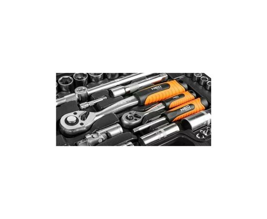 Набор инструментов Neo Tools 108шт, 1/2", 1/4", CrV, кейс (10-212), изображение 3 Набор инструментов Neo Tools 108шт, 1/2", 1/4", CrV, кейс (10-212), изображение 3