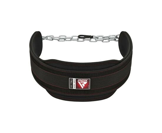 Утяжелитель RDX Пояс з ланцюгом T7 Pro Dipping Belt 2 Layer неопреновий Black (WDB-T7B)