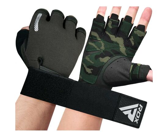 Перчатки для фитнеса RDX T2 Half Army Green S (WGA-T2HA-S), изображение 7 Перчатки для фитнеса RDX T2 Half Army Green S (WGA-T2HA-S), изображение 7
