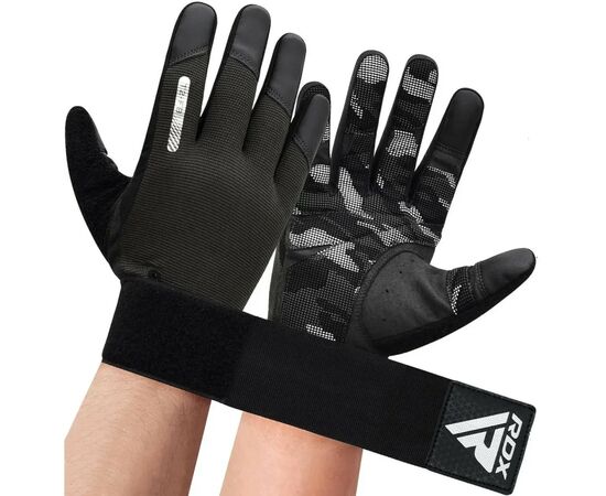 Перчатки для фитнеса RDX T2 Touch Screen Friendly Full Fingerf Black M (WGA-T2FB-M), изображение 4 Перчатки для фитнеса RDX T2 Touch Screen Friendly Full Fingerf Black M (WGA-T2FB-M), изображение 4