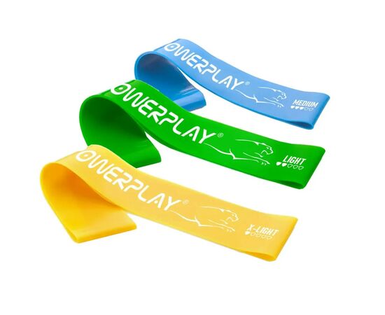Эспандер PowerPlay -стрічка 4113 Mini Power Band Set набір із 3 шт 1-10 кг (PP_4113_3in_Y/G/B)