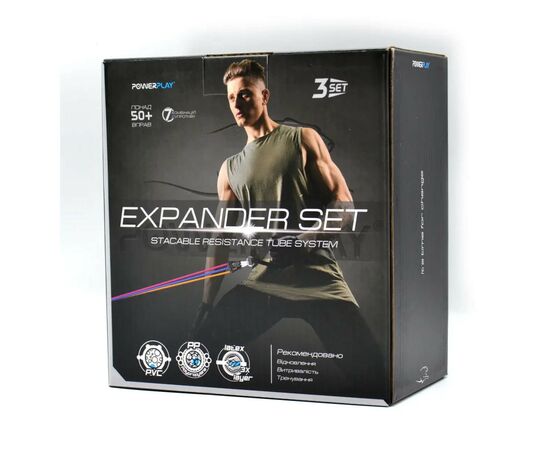 Эспандер PowerPlay PP-4101 Expander Tube Set 3 шт (PP-4101_3set), изображение 9 Эспандер PowerPlay PP-4101 Expander Tube Set 3 шт (PP-4101_3set), изображение 9