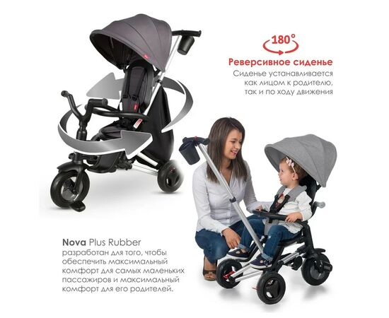 Детский велосипед QPlay Nova+ Rubber Floral Pink складаний триколісний (S700-13Nova+FloralPink), изображение 8 Детский велосипед QPlay Nova+ Rubber Floral Pink складаний триколісний (S700-13Nova+FloralPink), изображение 8