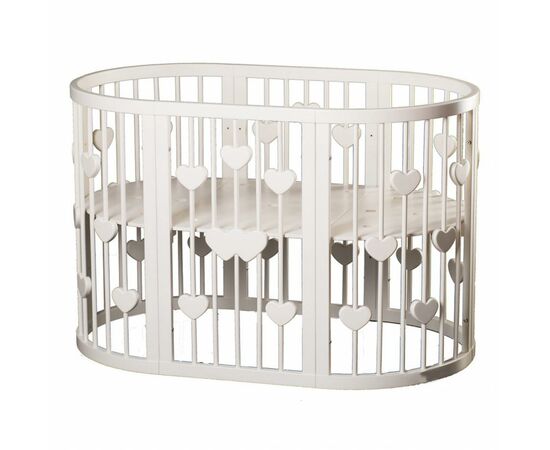 Ліжечко Ingvart SMART BED ROUND з сердечками молочний (1349001)