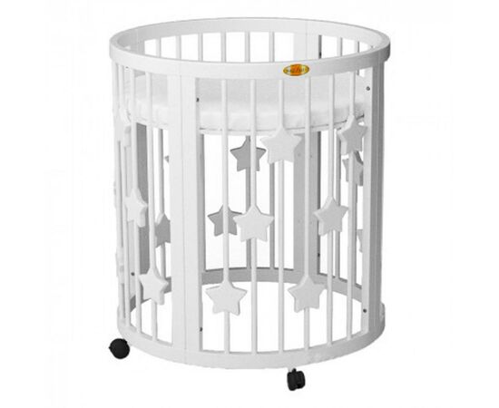 Кроватка Ingvart SMART BED ROUND со звездочками белый (1359003), изображение 2 Кроватка Ingvart SMART BED ROUND со звездочками белый (1359003), изображение 2