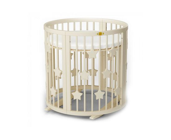 Кроватка Ingvart SMART BED ROUND со звездочками молочный (1359001), изображение 2 Кроватка Ingvart SMART BED ROUND со звездочками молочный (1359001), изображение 2