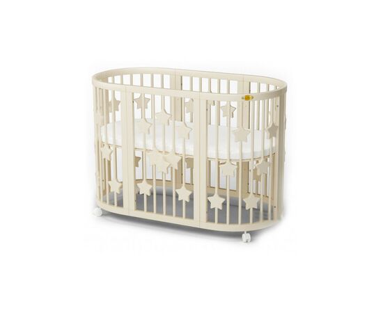 Кроватка Ingvart SMART BED ROUND со звездочками сл. кость (1351015)