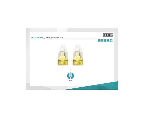 Патч-корд 20м, CAT 6a S-FTP, AWG 26/7, Cu, LSZH, gray Digitus (DK-1644-A-200), зображення 2 Патч-корд 20м, CAT 6a S-FTP, AWG 26/7, Cu, LSZH, gray Digitus (DK-1644-A-200), зображення 2