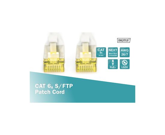 Патч-корд 20м, CAT 6a S-FTP, AWG 26/7, Cu, LSZH, gray Digitus (DK-1644-A-200), зображення 3 Патч-корд 20м, CAT 6a S-FTP, AWG 26/7, Cu, LSZH, gray Digitus (DK-1644-A-200), зображення 3