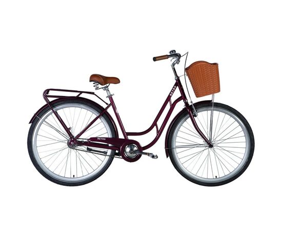 Велосипед Dorozhnik Retro 28" 19" ST 2024 Малиновий (OPS-D-28-393)
