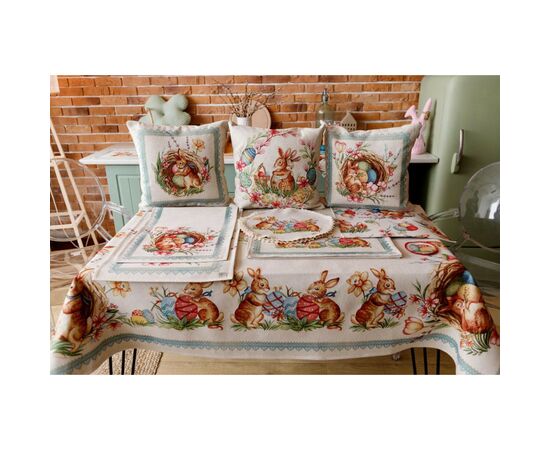 Подушка Прованс декоративная гобеленовая Зайчик в корзине Злагода 45х45 см (034258), изображение 4 Подушка Прованс декоративная гобеленовая Зайчик в корзине Злагода 45х45 см (034258), изображение 4