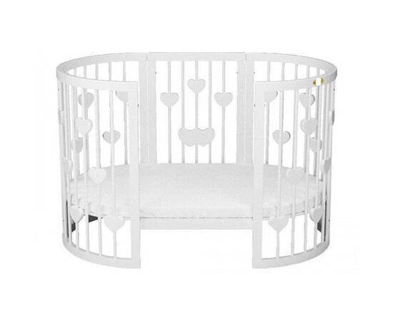 Кроватка Ingvart SMART BED ROUND с сердечками белый (1349003), изображение 2 Кроватка Ingvart SMART BED ROUND с сердечками белый (1349003), изображение 2
