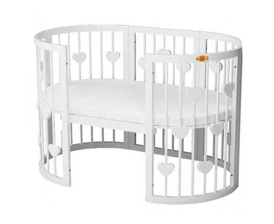 Кроватка Ingvart SMART BED ROUND с сердечками белый (1349003), изображение 3 Кроватка Ingvart SMART BED ROUND с сердечками белый (1349003), изображение 3