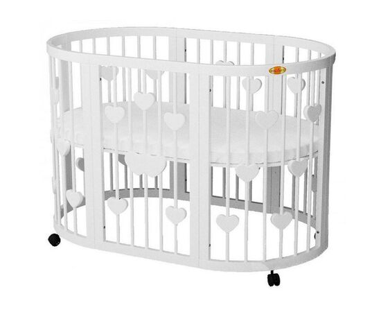 Ліжечко Ingvart SMART BED ROUND з сердечками білий (1349003)