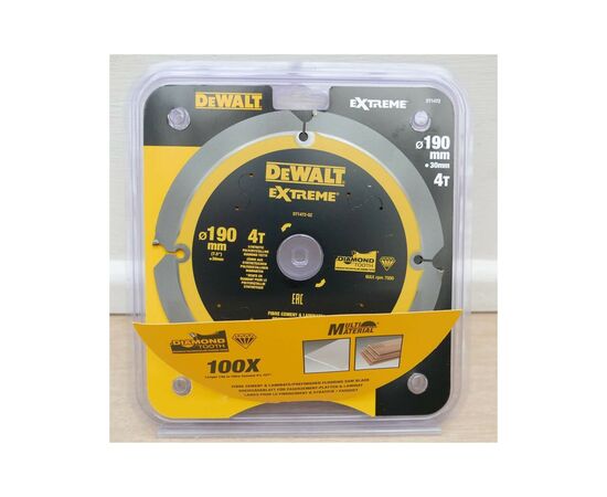 Круг отрезной DeWALT универсальный, 190x30 мм, 4 z, (FTG), 12 гр., 7000 об/мин (DT1472), изображение 2 Круг отрезной DeWALT универсальный, 190x30 мм, 4 z, (FTG), 12 гр., 7000 об/мин (DT1472), изображение 2