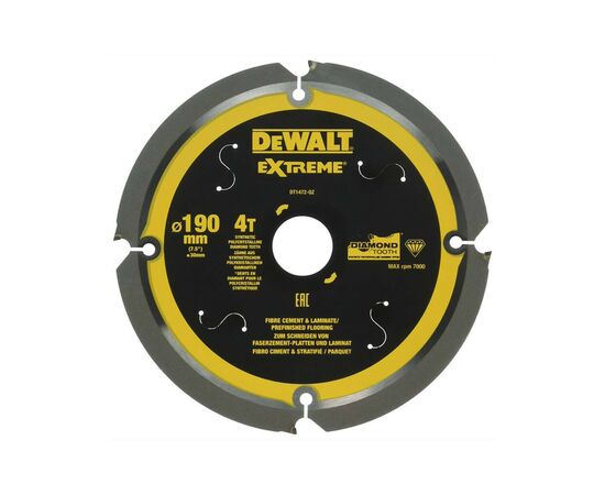 Круг відрізний DeWALT універсальний, 190x30 мм, 4 z, (FTG), 12 гр., 7000 об/хв (DT1472)