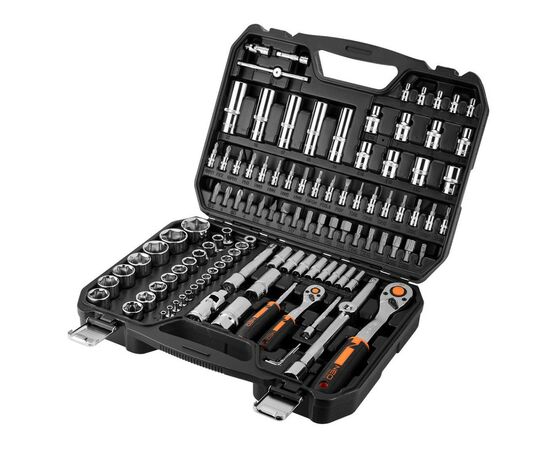 Набор инструментов Neo Tools 110шт, 1/2", 1/4", CrV, кейс (10-066), изображение 4 Набор инструментов Neo Tools 110шт, 1/2", 1/4", CrV, кейс (10-066), изображение 4
