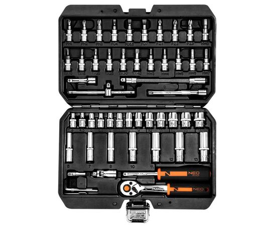 Набор инструментов Neo Tools 53шт, 1/4", CrV, кейс (10-006), изображение 7 Набор инструментов Neo Tools 53шт, 1/4", CrV, кейс (10-006), изображение 7