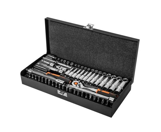 Набор инструментов Neo Tools 63шт, 1/4", CrV, металлический кейс (10-008), изображение 6 Набор инструментов Neo Tools 63шт, 1/4", CrV, металлический кейс (10-008), изображение 6