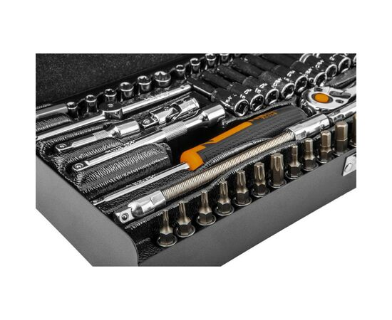 Набор инструментов Neo Tools 63шт, 1/4", CrV, металлический кейс (10-008), изображение 9 Набор инструментов Neo Tools 63шт, 1/4", CrV, металлический кейс (10-008), изображение 9