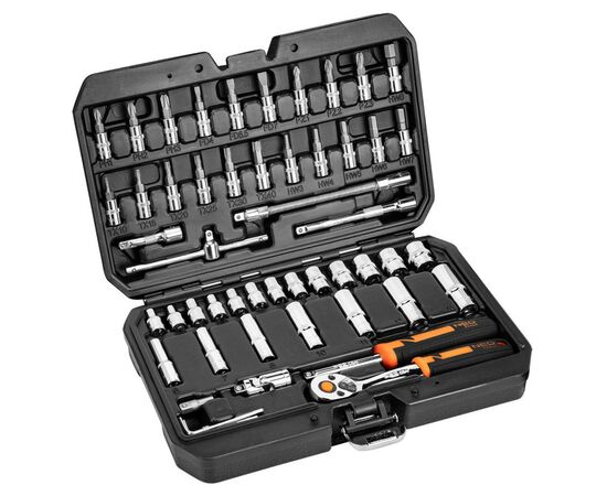Набір інструментів Neo Tools 73шт, 1/2", 1/4", CrV, кейс (10-054)