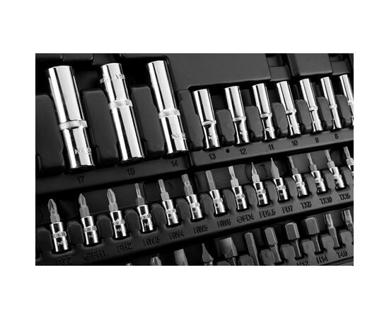 Набор инструментов Neo Tools 86шт, 1/2", 1/4", CrV, кейс (10-060), изображение 2 Набор инструментов Neo Tools 86шт, 1/2", 1/4", CrV, кейс (10-060), изображение 2
