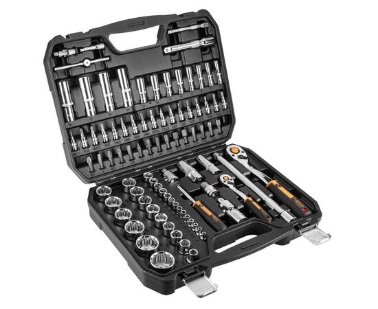Набор инструментов Neo Tools 86шт, 1/2", 1/4", CrV, кейс (10-060)