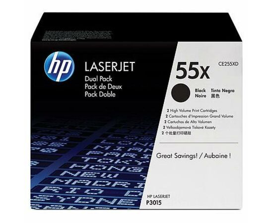 Картридж HP LJ  55XD P3015 series black(max) DUAL PACK (CE255XD)