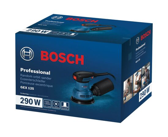 Шлифовальная машина Bosch GEX 125-1 AE 250Вт, 125 мм, 7500-12000об/мин (0.601.3A8.020), изображение 11 Шлифовальная машина Bosch GEX 125-1 AE 250Вт, 125 мм, 7500-12000об/мин (0.601.3A8.020), изображение 11