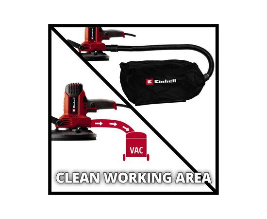 Шлифовальная машина Einhell для стен TC-DWS 225, 1220 Вт, 225 мм, набор шлифбумаги 6 шт (4259945), изображение 11