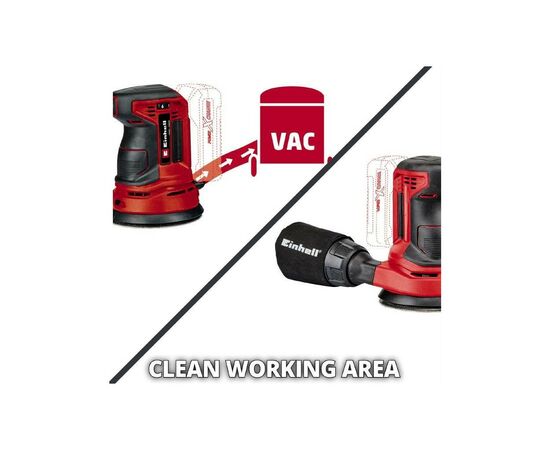 Шлифовальная машина Einhell TE-RS 18LI - Solo 18В, 125 мм, 14000-22000 дв/мин, (без АКБ и ЗУ) (4462010), изображение 9