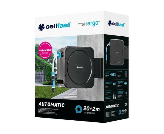 Поливочный шланг Cellfast на катушке ERGO, 20м+2м, шланга 1/2", комплект коннекторов и ороситель ERGO (55-410), изображение 11 Поливочный шланг Cellfast на катушке ERGO, 20м+2м, шланга 1/2", комплект коннекторов и ороситель ERGO (55-410), изображение 11